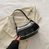 Borsa a Spalla Lucida Trendy da Donna in Pelle PU Verniciata Borsa a Mano Semplice Monocolore Borsa Sottobraccio