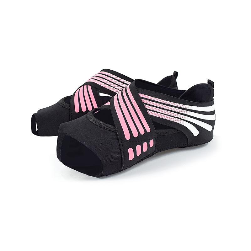 

1 пара носков для йоги, профессиональные женские носки для пилатеса, с пятью пальцами, для танцев, фитнеса, спорта, резиновые, нескользящие, на все времена года L 39-40 розовый