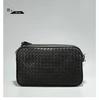 Elegante Bolso de Hombro Cuero Tejido Casual Bolso Cruzado Retro Bolso Mensajero Horizontal