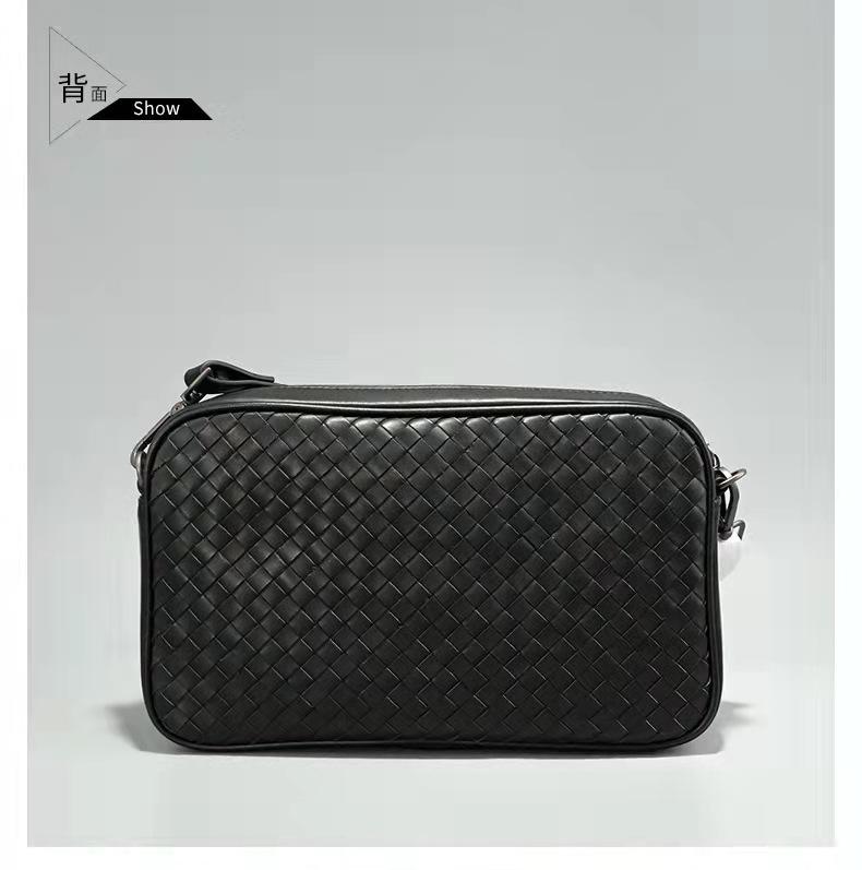 Elegante Bolso de Hombro Cuero Tejido Casual Bolso Cruzado Retro Bolso Mensajero Horizontal