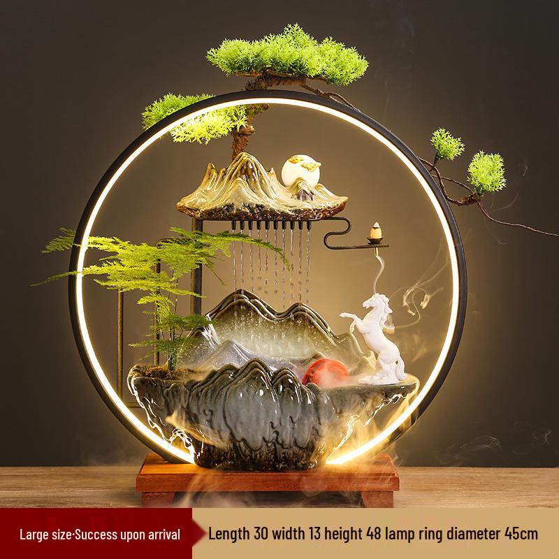 Flowing Water Backflow Incense Fountain & Humidifier - Perfect for Home, Office, or Gift Decoration.