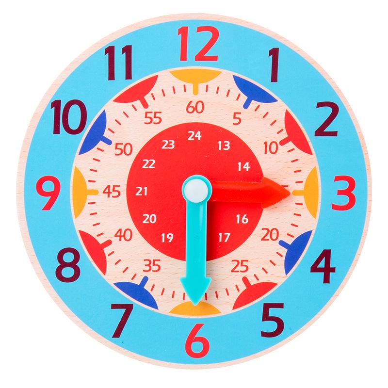 Children's Wooden Time Learning Puzzle Clock for Early Math Education