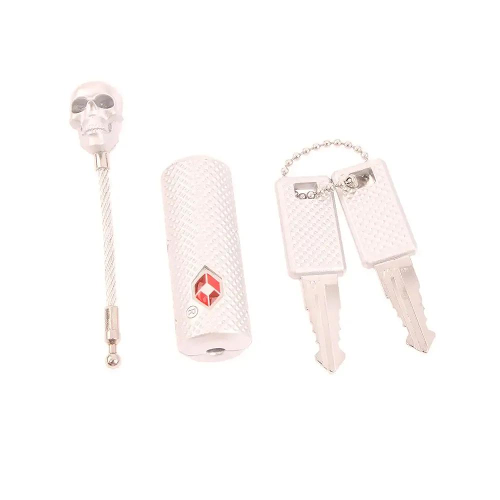 TSA Zollschloss Übersee Totenkopf Metall Trolley Gepäck Koffer Rucksack Vorhängeschloss mit Stahlkabel Diebstahlsicherung Gepäckschloss