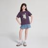 Deesha Girls' Bunny Print Short Sleeve T-Shirt