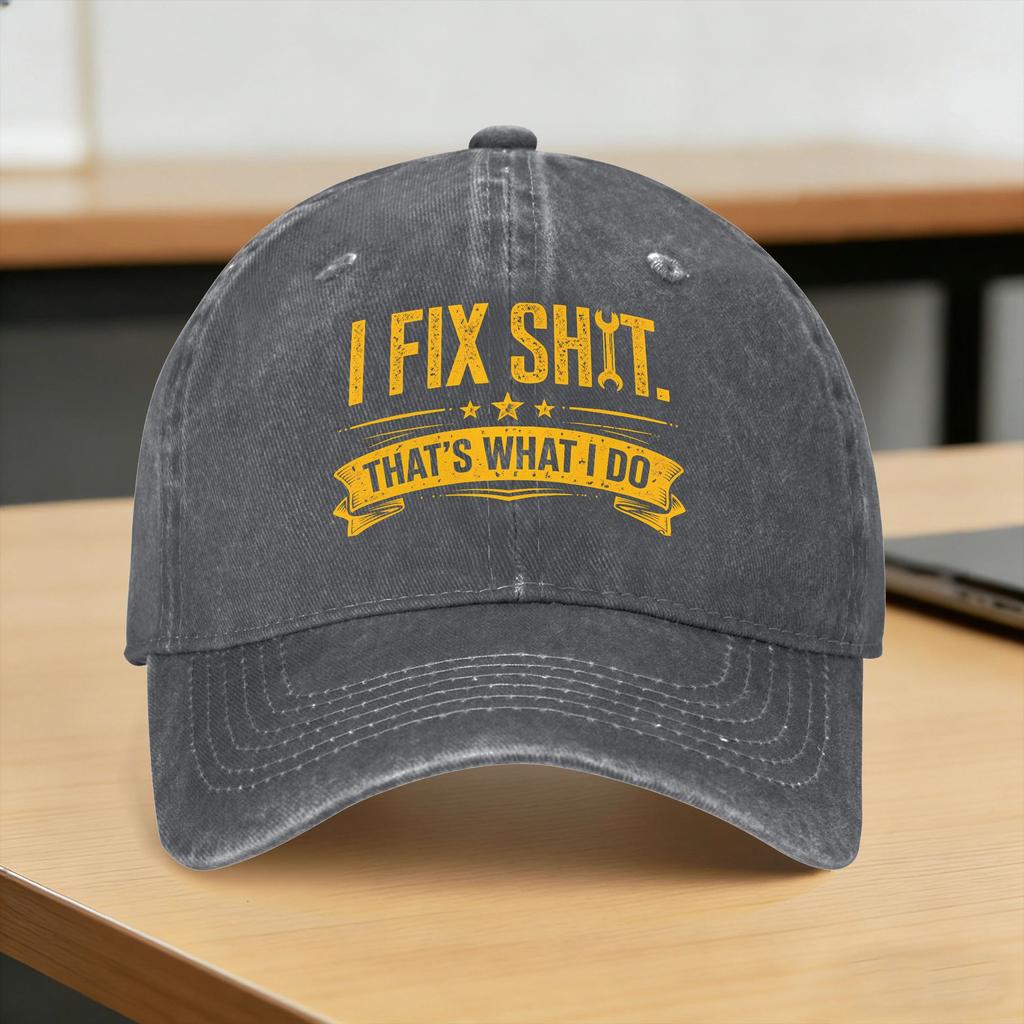 Washed Baseball Cap I Fix Shit That What I Do Summer Trucker Hat For Women Men  Y2K Cool Outdoor Sport Sun Baseball Caps
