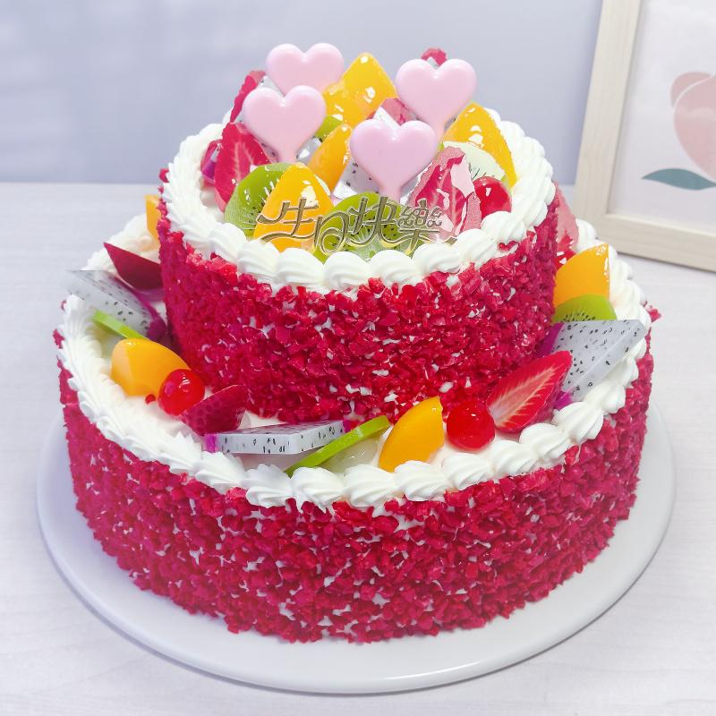 2025 Europäisches zweistöckiges Obstkuchenmodell für Ausstellungszwecke