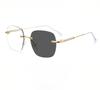 Stylish Rimless Photochromic Anti-Blue Light Glasses for Seniors