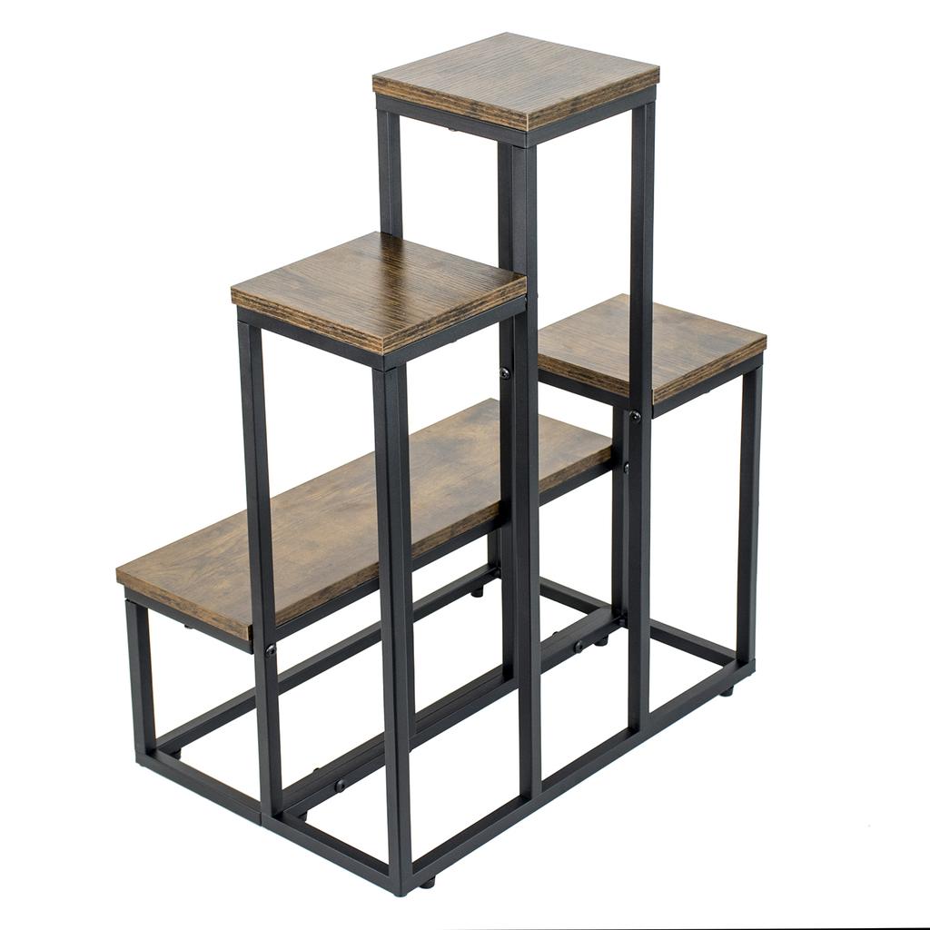 Stojící květinový stojan na květiny a rostliny, kovový loft, 6 květináčů, industriální, 68 cm