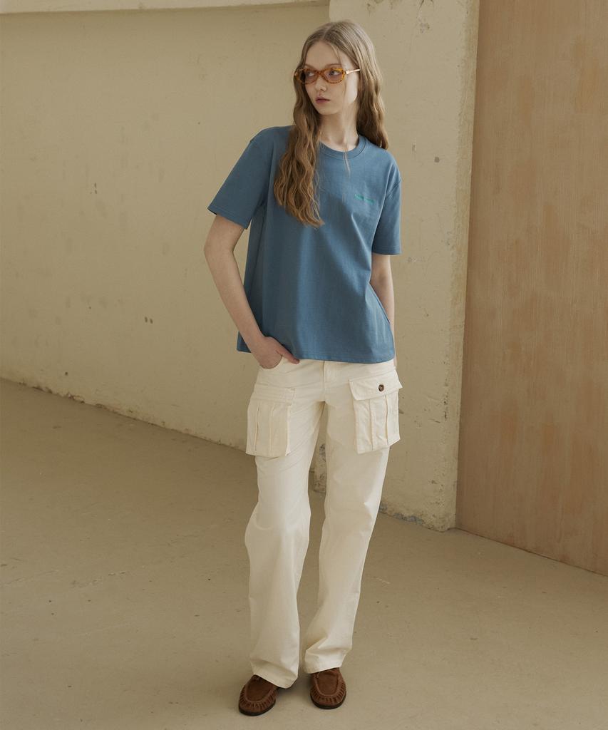 GREENBUTTER Cozy Solid Tee (Dusty Blue)
