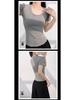 Women's Summer Slim Fit Pink U-Neck T-Shirt - Versatile & Stylish Short Sleeve Top