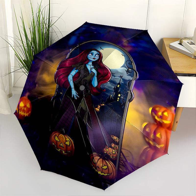 

Sally, Nightmare Before Christmas Themed Automatic Opening and Closing Umbrella, Brightly Colored 8-rib Portable Umbrella
