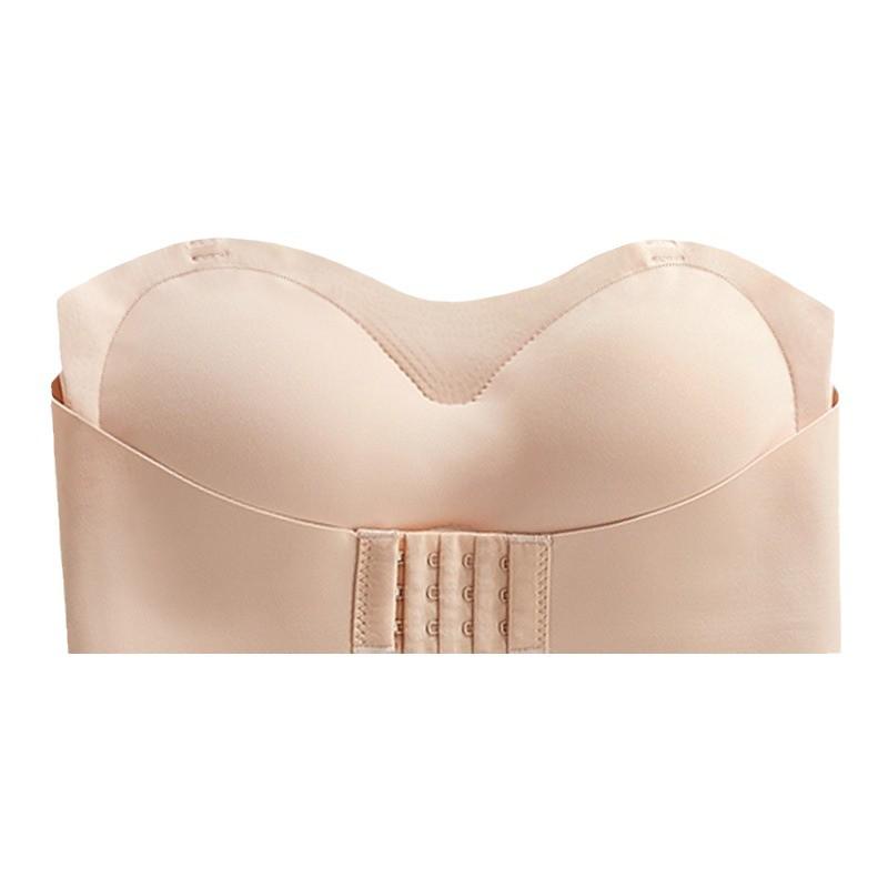Front Buckle Strapless Non-Slip Bandeau Bra - Wire-Free, Anti-Exposure, Gathered Design