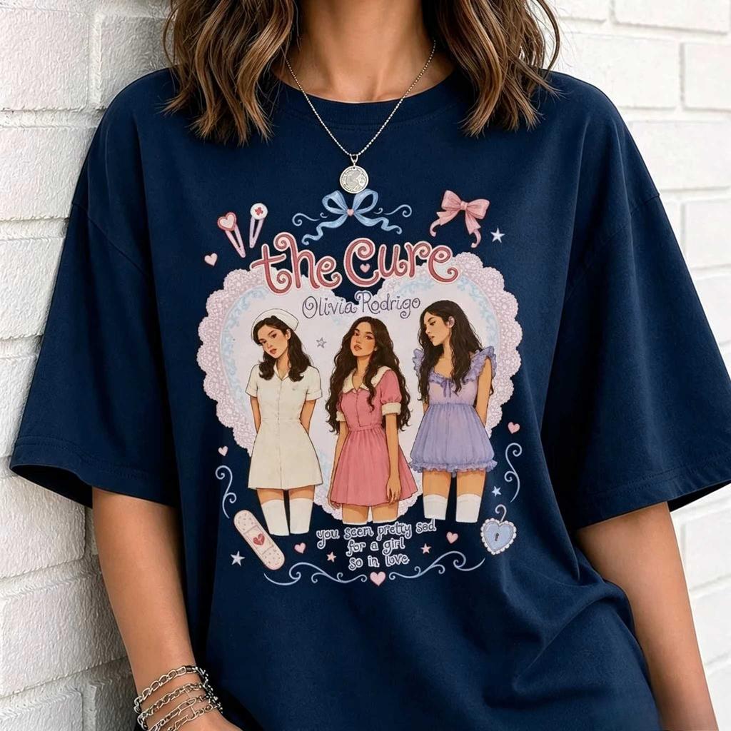 Summer Hot Sale Olivia The Cure Shirt Unraveled Tour 2026 T-shirt Y2K Men Women Cotton Gothic Round T-shirt Breathable and Comfortable Clothes