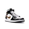 Air Jordan 1 Mid Patent SE Black Gold Men Sneakers White Metallic-Gold 852542-007