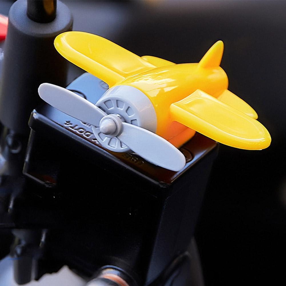 Small Airplane Ornament Car Rearview Mirror Electric Motorcycle Wind Powered Rotating Small Aircraft Helmet Decor Accessories