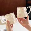 Pink Bow Coffee Cup 400ml Ceramic Coffee Mug Cute Coquette Tea Milk Cup for Office and Home Christmas Birthday Gifts for Girls
