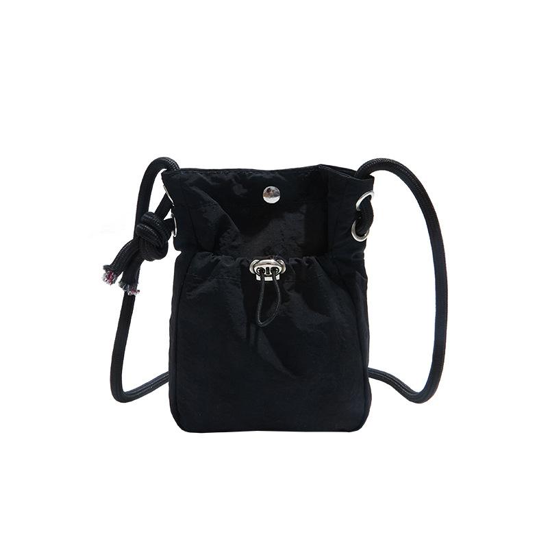 Literature and art new summer shoulder messenger bag drawstring small bag texture fashion mobile phone bag