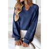 Women's Loose Long Sleeve Sweatshirt Solid Color Half Collar Lace Patchwork Casual Fashion Pullover