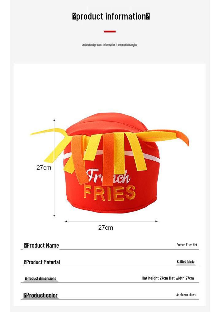 Cross-border Thanksgiving Party Burger & Fries Hat with Food Decorations