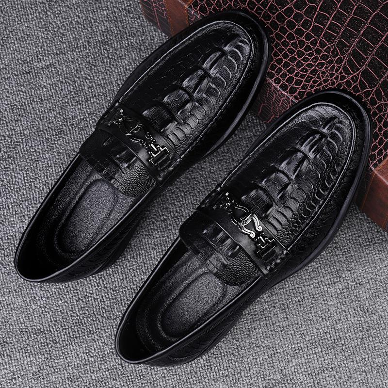 New Crocodile Pattern Summer Loafers Luxury Brand Slip on Flats Genuine Leather Dress Driving Moccasins Casual Leather Footwear