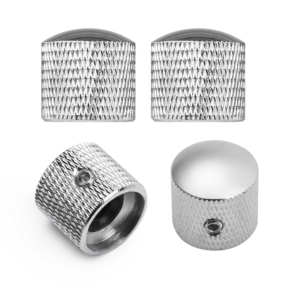 4pcs Metal Volume   Control Knob Dome Knob Set with Inner   Spanner for Electric Guitar Bass