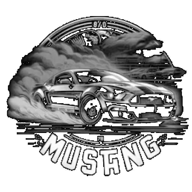 Herre Oversized T-skjorte Svart Mustang Bil Grafisk Trykk Streetwear Casual Klær