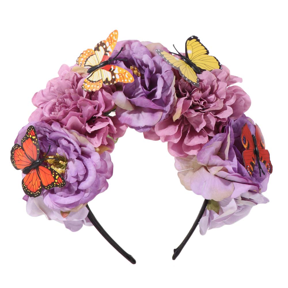 Butterfly Headdress Floral Crown Hair Hoop Cosplay Fairy Headband  Bride Hair Accessorie