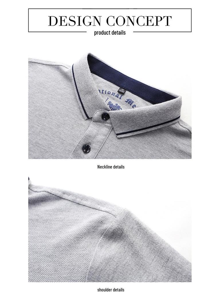 Herren Cross-Border Polohemd, Sommer 2024: Vaters lässiges Kurzarmhemd mit Umlegekragen im Business-Casual-Stil.