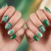 St. Patrick's Day Clover Glitter Nail Art Set - 24 Removable Short Square Nails
