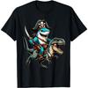 Shark Riding Dinosaur T-Rex Pirate T-Shirt