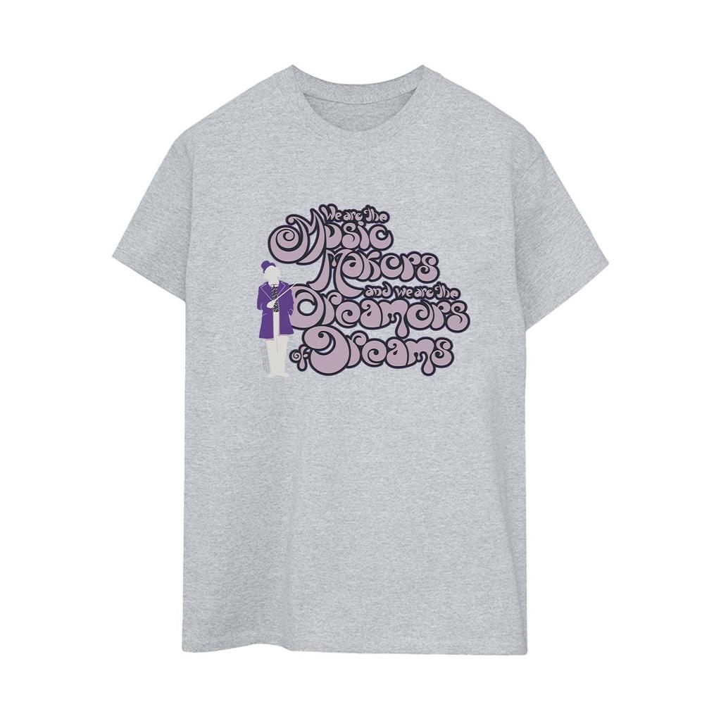 Willy Wonka Womens/Ladies Dreamers Text Cotton Boyfriend T-Shirt