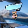 Car Pendant, Soft Rubber Fat Dog Shape Decompression Toy, Adhesive Backing Easy Apply Remove Refrigerator Sticker for Furniture Corners Cabinet Doors