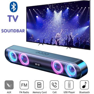 Home Theater Speaker Echo Wall 3D Stereo Wireless Subwoofer RGB LED Colorful Flash Barra De Sonido Para TV Bluetooth Speaker