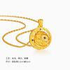 Ancient Craft Oriental Blessing Golden Crow Yaoyue Transit Pendant Yellow Gold Three-Dimensional Star Divine Bird Osmanthus Pattern Necklace