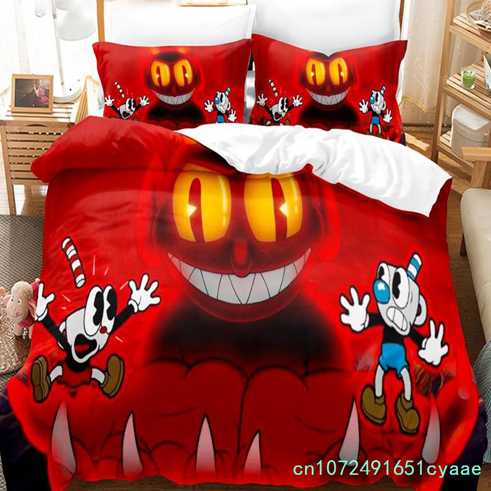 Cartoon Cuphead Show Bettwäsche Set Jungen Mädchen Twin Queen Size Bettbezug Kissenbezug Bett Kinder Erwachsene Mode Home Textileextile