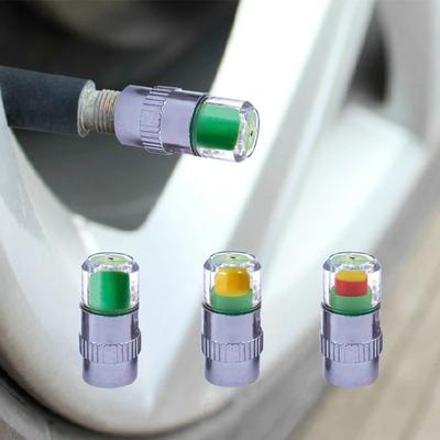 4Pcs Car Auto Valve Caps Pressure Indicator Valve Wheel Tires Valves Tyre Stem