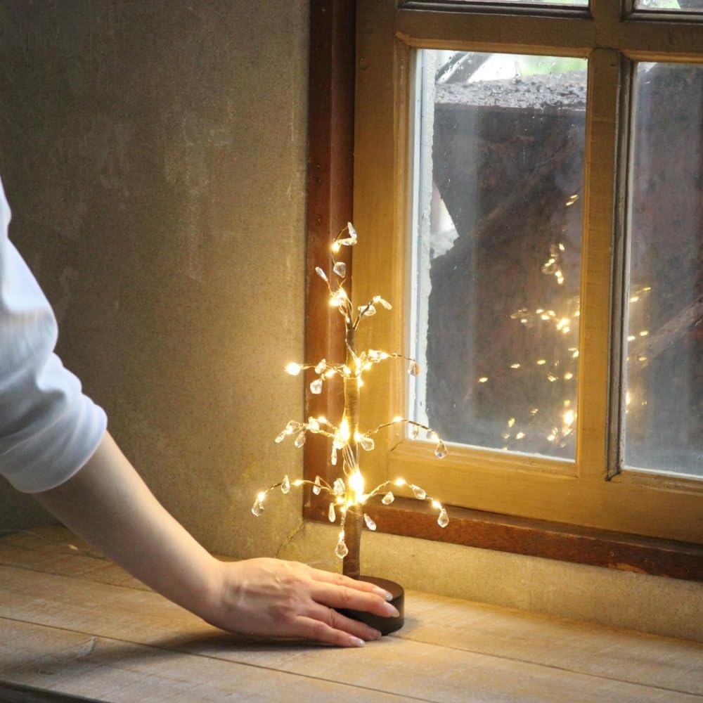 Wall-Mounted Christmas Tree, Mini LED USB Remote Control Light, Tabletop Glowing Ornament, Nordic Style, Natural Decoration, Gold (35cm)