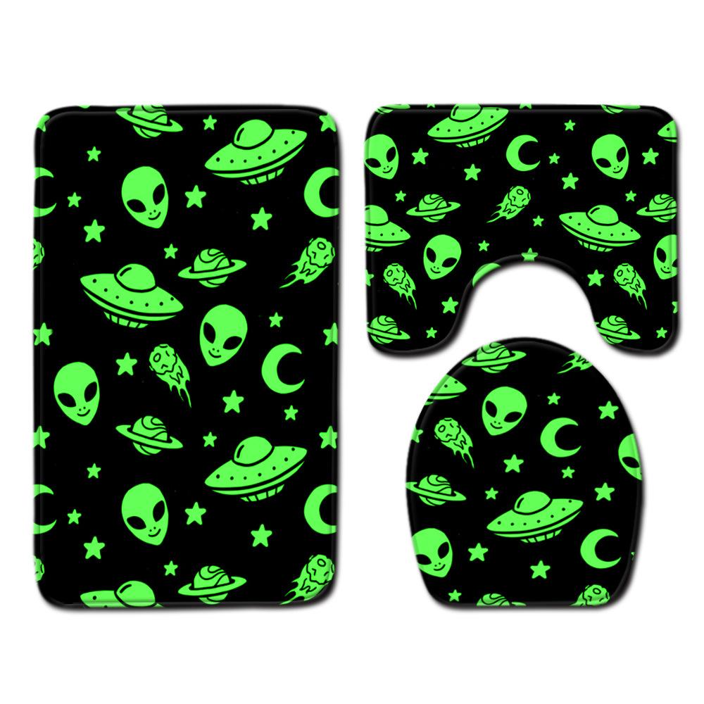 Toilet Three-Piece Floor Mat Bathroom Toilet Carpet Doormat