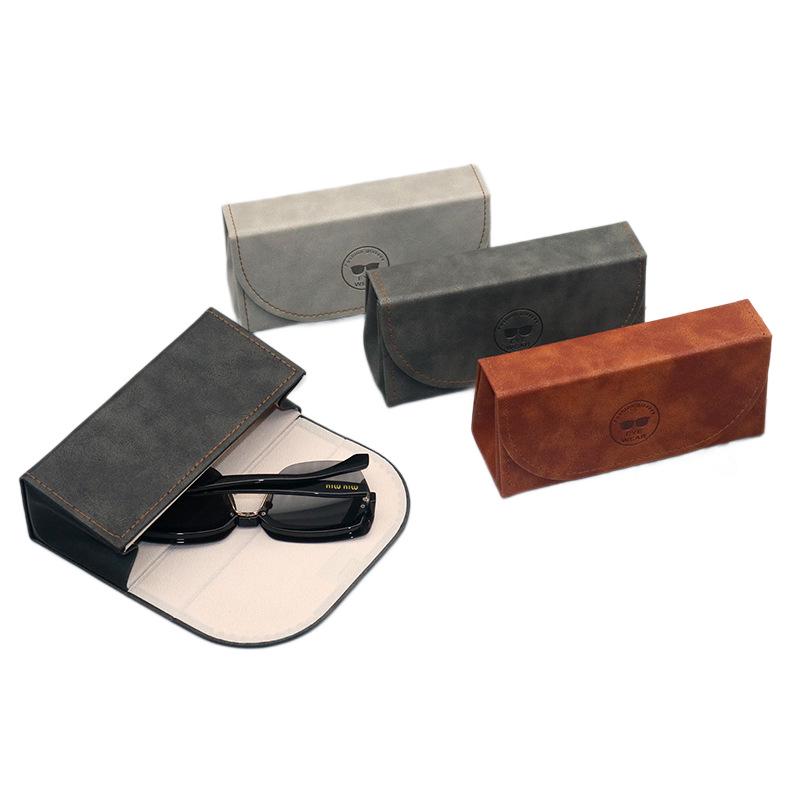 Retro Leather Unisex Sunglasses Case - Portable, Pressure-Resistant, and Fashionable Storage Solution