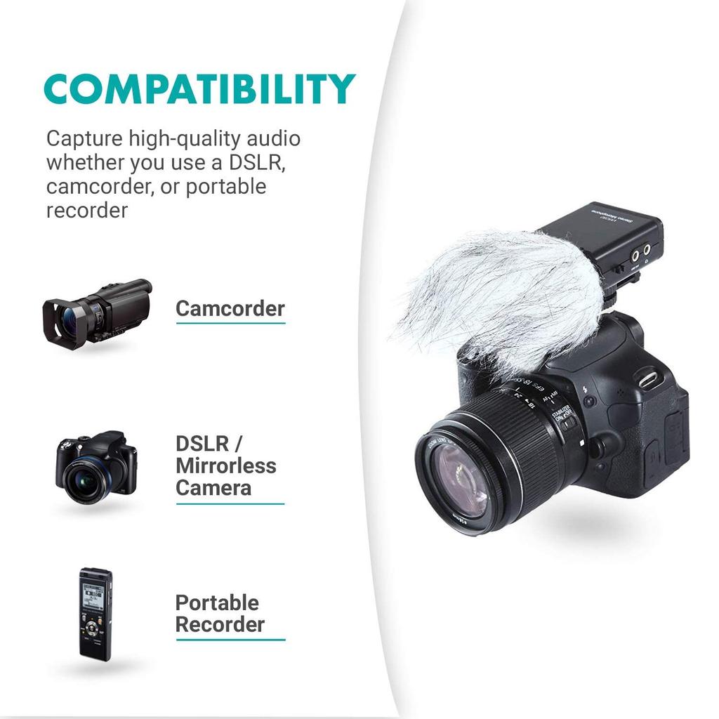 Camera Stereo Microphone Condenser Video Microphone with Adjustable Directional Microphone Capsule Compatible with and Canon DSLR Cameras