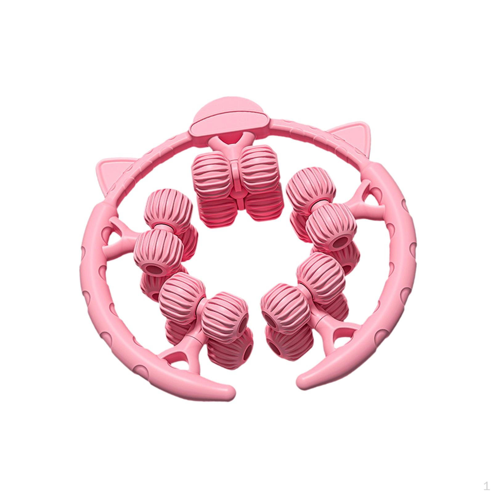 

Портативный роликовый массажер для ног с 20 колесиками, отлично подходит для мышц розовый
