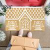 Festive Floor Mat Vintage Living House Dirt Rug Gingerbread Christmas Entrance Scrubber Washable Space Holiday