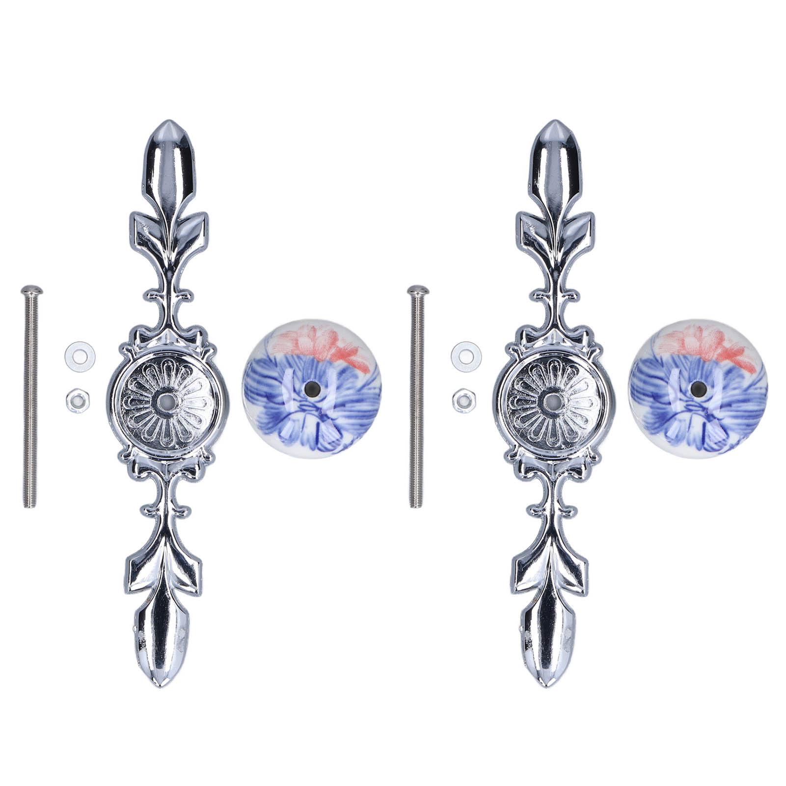 Outsideworld 2Pcs Set Ceramic Cabinet Handle Modern Simple Style Hand Painted Ceramic Cabinet Knobs