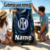 Custom Name Personalized Atletico Madrid Print Beach Towel, for Trip Camping Beach Party Home Decor, Birthday Gift for Family & Friends