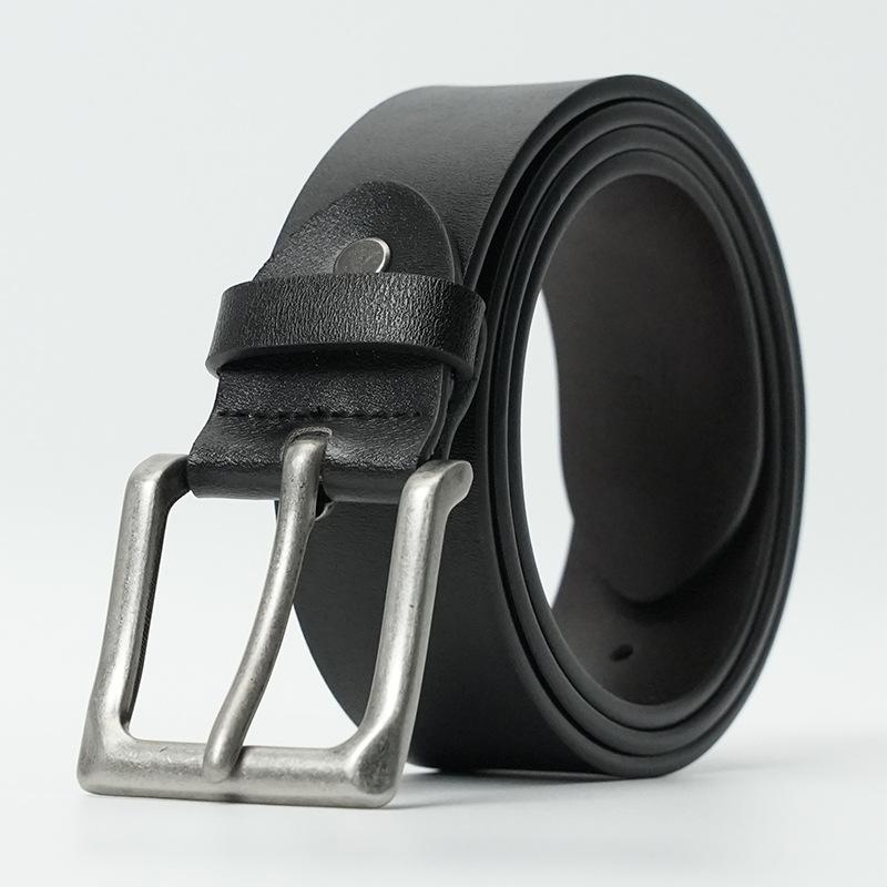 Retro Belt Men'S Leather Casual Business Simple Cowhide Belt Men'S Middle-Aged And Youth Pin Buckle Belt
