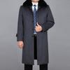 Palton lung de lână pentru bărbați Palton de iarnă din cașmir blană de iepure adevărată, groasă, caldă, iarnă, pardesiu de blană pentru bărbați.
