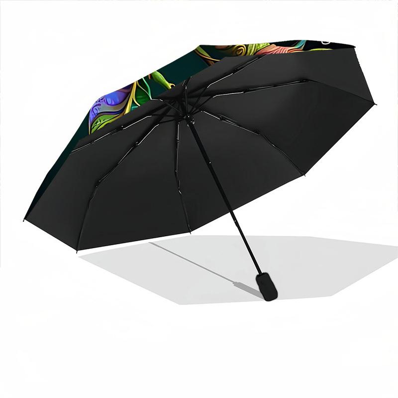 1pc Chameleon Colors Automatic Folding Umbrella   Compact 8 Rib Design, Durable Iron Frame for Travel, Outdoor,  a0920096