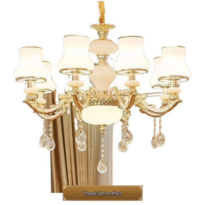 European Minimalist Crystal LED Chandelier for Living Room, Bedroom, Restaurant, or Villa Hall.