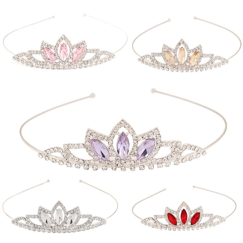 Sparkling Crystal Rhinestone Princess Crown Hairband for Girls - Elegant Wedding Headdress