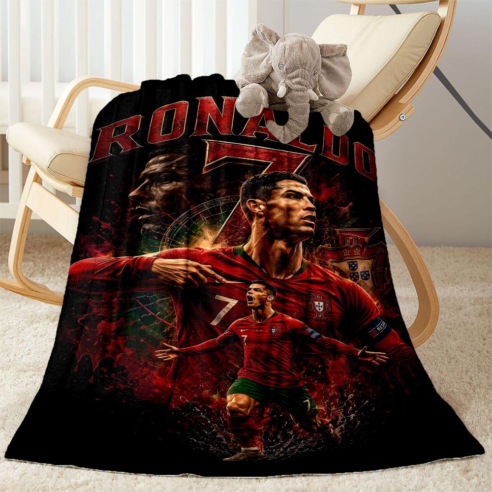 Ronaldo's Legacy Soccer Blanket Ultra-Soft Perfect for Picnics Sofa Livingroom Four Seasons Universal Stylish Decor